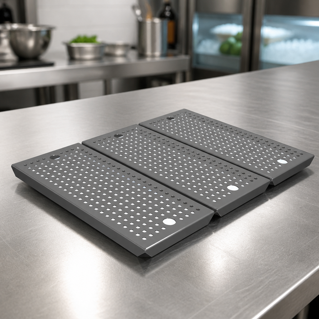 Commercial Bar Ice Well Perforated Trays Set of Three
