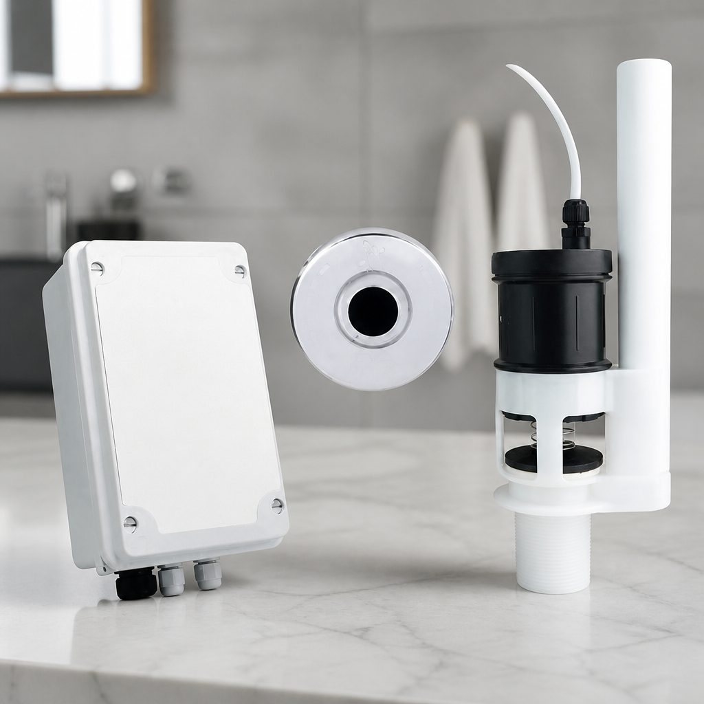 Commercial Flush Valve Kit with Wave Sensor and Overflow Control