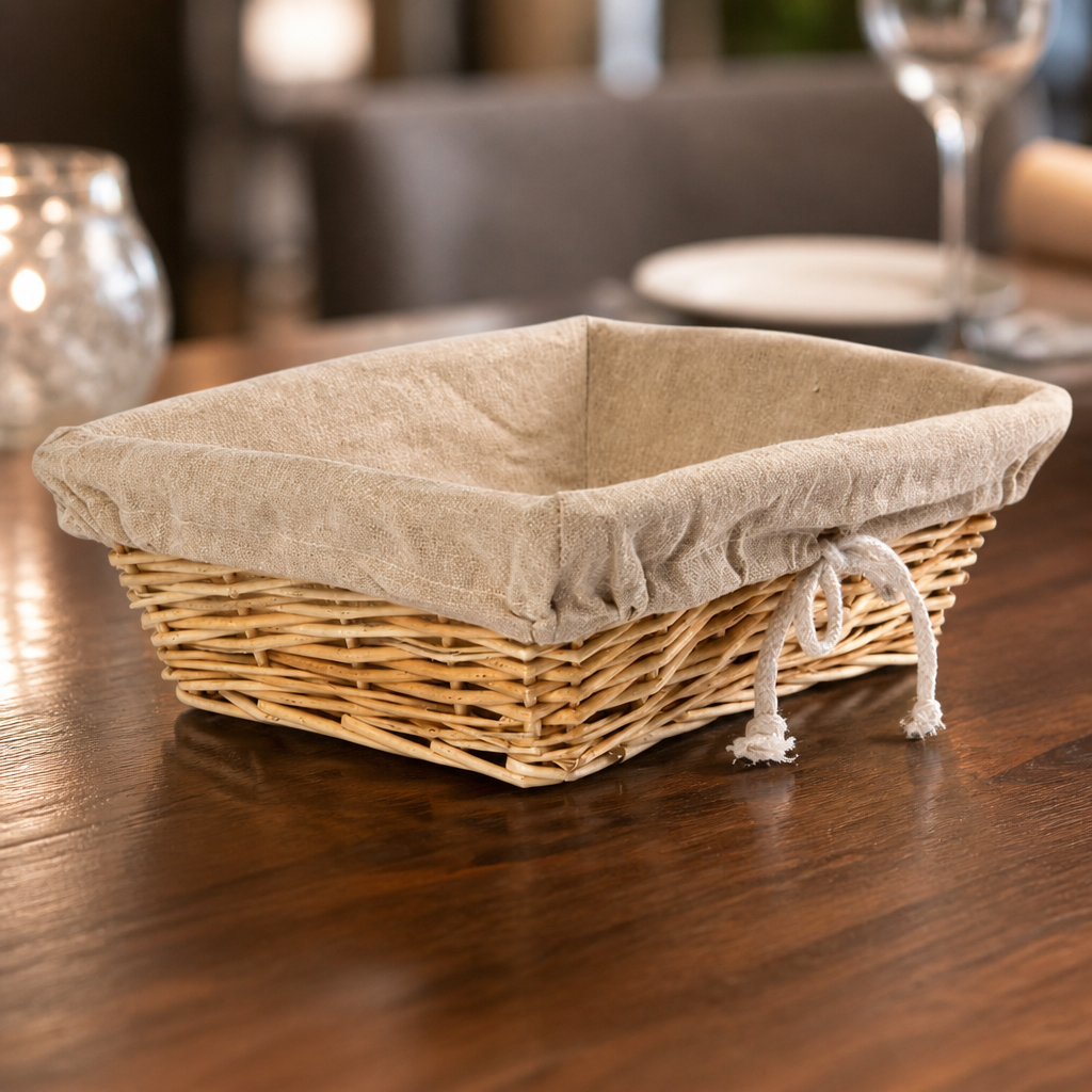 Commercial Wicker Serving Basket with Removable Liner 95mm High