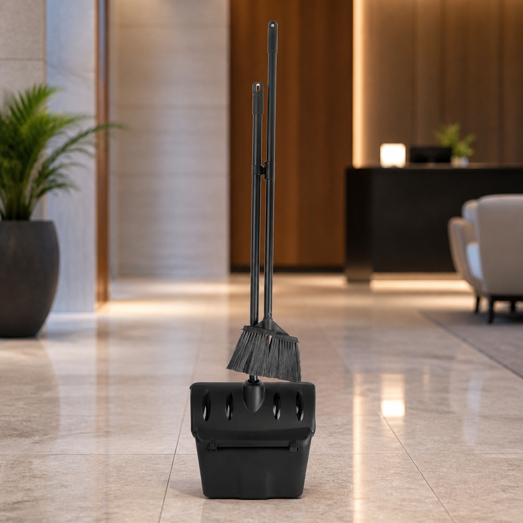 Commercial Lobby Dustpan And Broom Set For Quick Cleaning