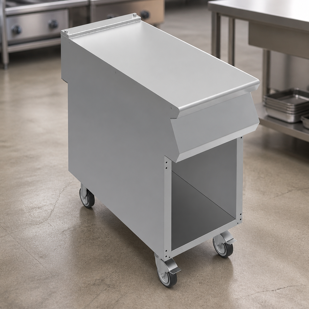 Commercial Open Cabinet on Castors 900mm Stainless Steel