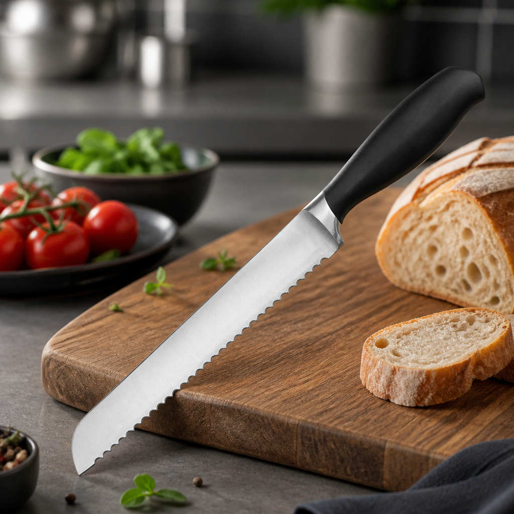 Commercial 20cm Soft Grip Bread Knife for Busy Kitchens