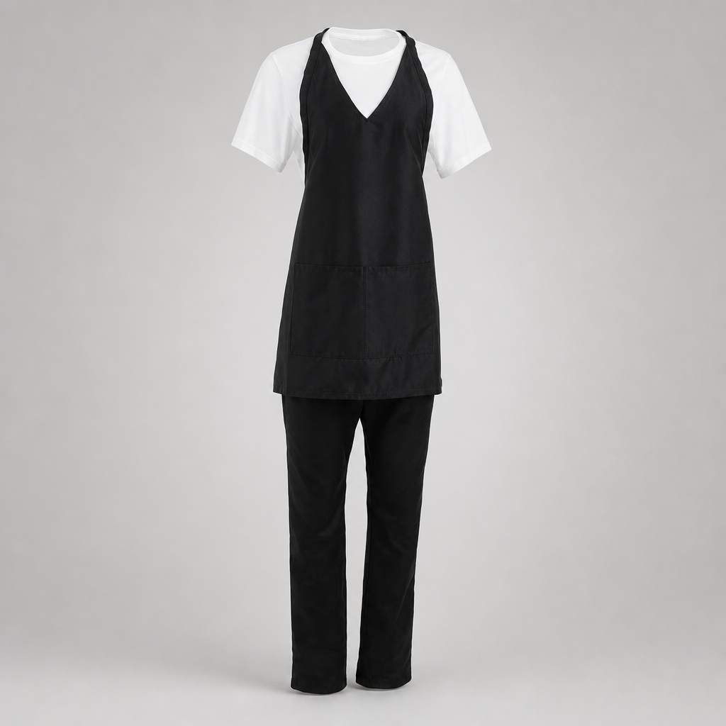 Commercial V-Neck Bib Apron 698mm x 838mm Black