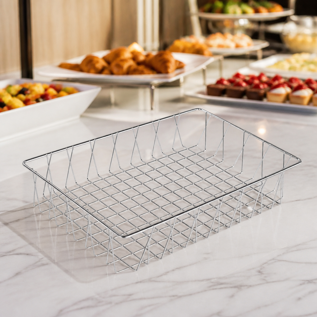Commercial Stainless Steel Wire Display Basket 450x300x100mm