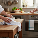 Premium Plain Cotton Tea Towels - Pack of 10, Highly Absorbent and Durable for Kitchen Use