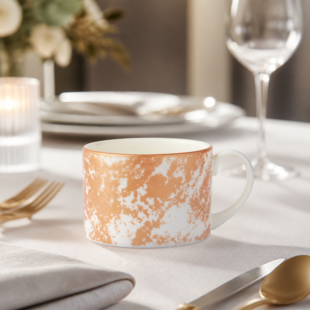 Set of 6 Crushed Velvet Copper Charnwood Cups 220ml