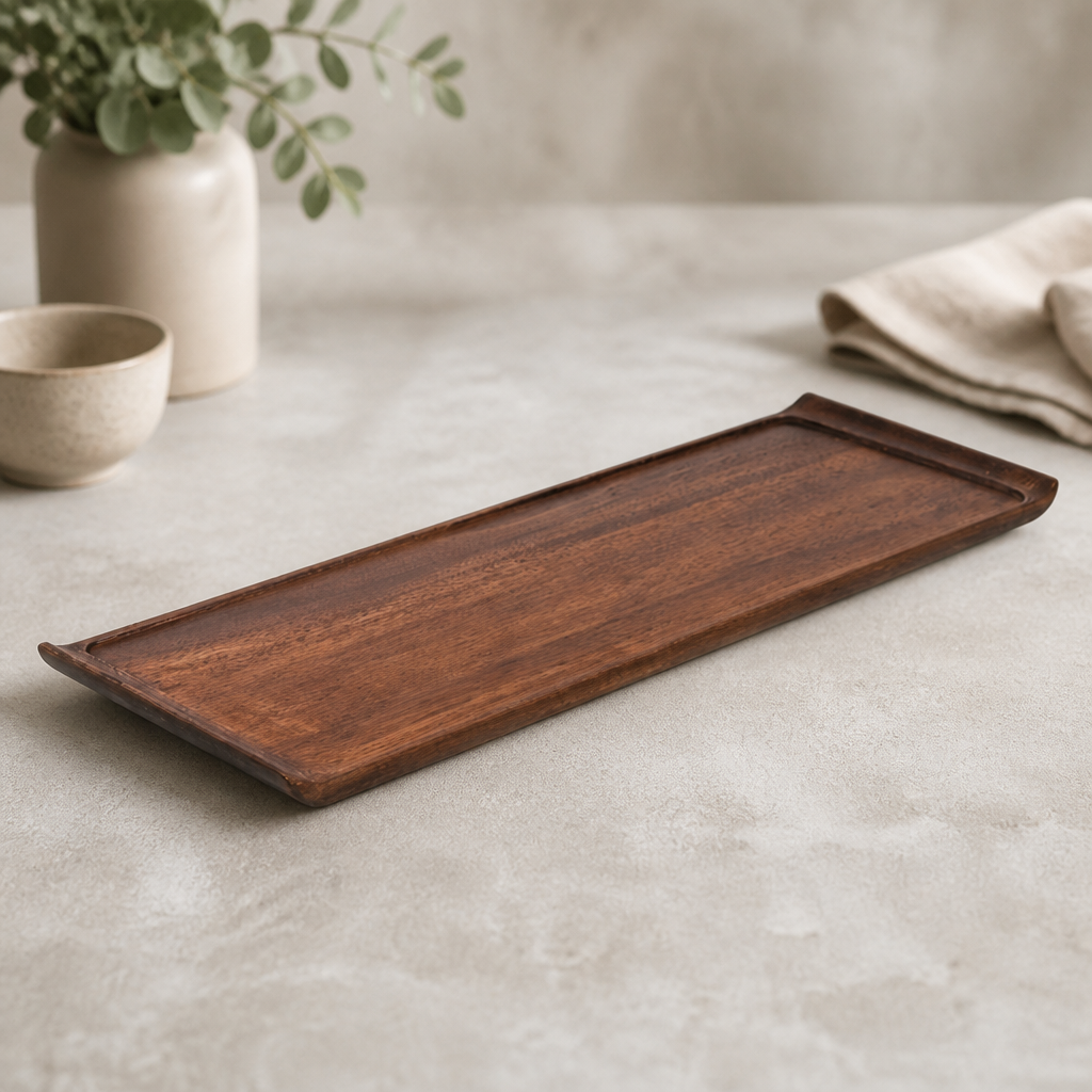 Wooden Rectangular Trays 200x580mm - 4 Pack