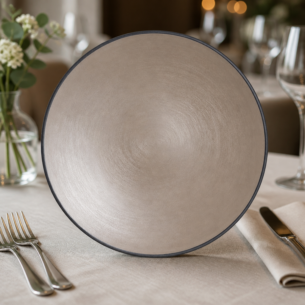Commercial Melamine Round Plates 254mm Break-Resistant 24 Pack