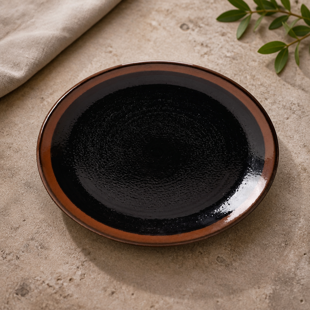 Commercial Coupe Plates 202mm Iron Red Glaze 24 Pack