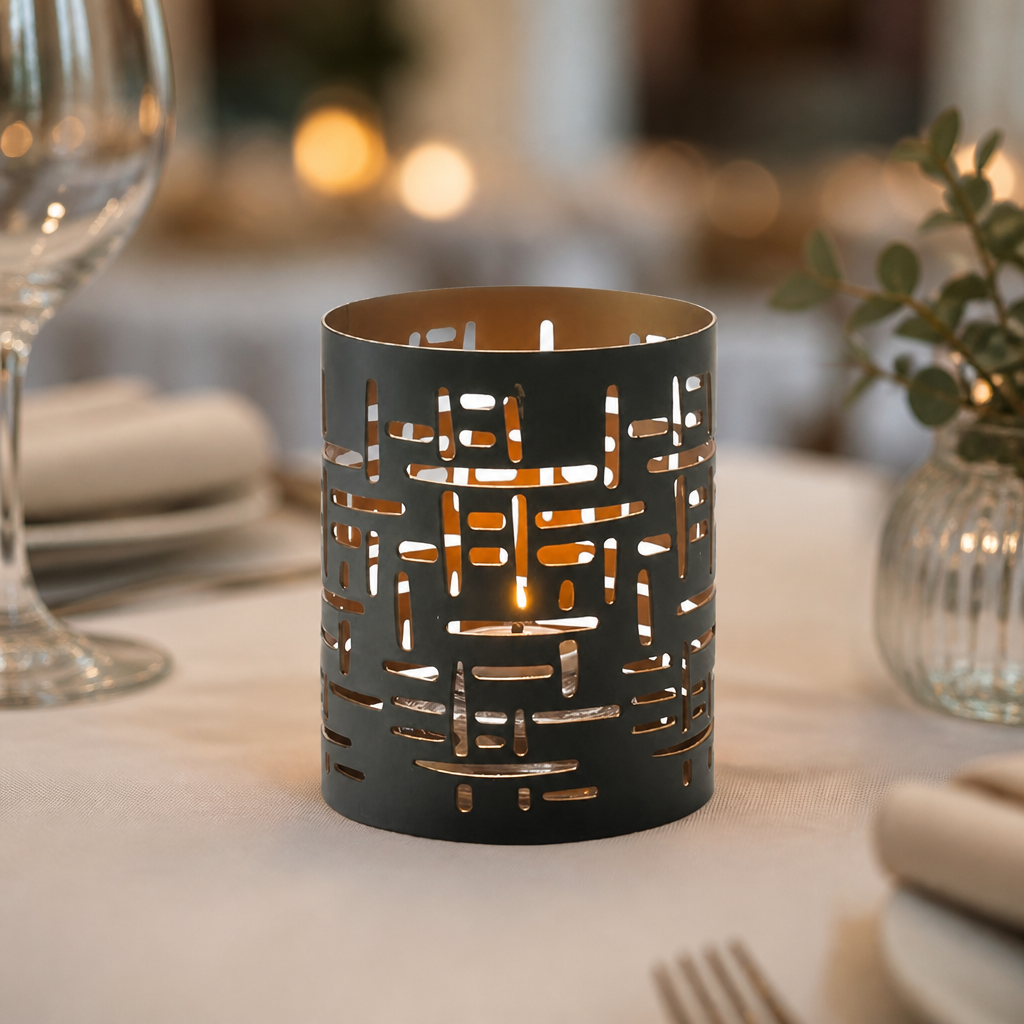 Commercial Table Lamps 80mm x 102mm Black Gold 6 Pack