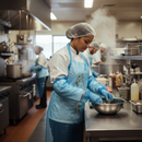 Premium Disposable Aprons in Blue Color, 42x27 Inches - Pack of 100, Made from 100% HDPE Material