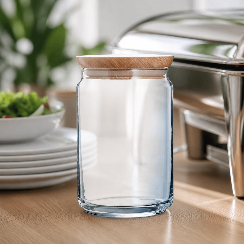Commercial Biscotti Jars 1 Litre with Airtight Wooden Lids