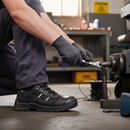 Premium Safety Work Trainer S1P SRC with Leather Upper, Padded Collar, and Dual Density Antistatic Sole for Unisex Sizes 3-13
