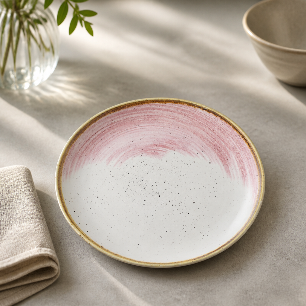 Commercial Coupe Plates 220mm Petal Pink 12 Pack