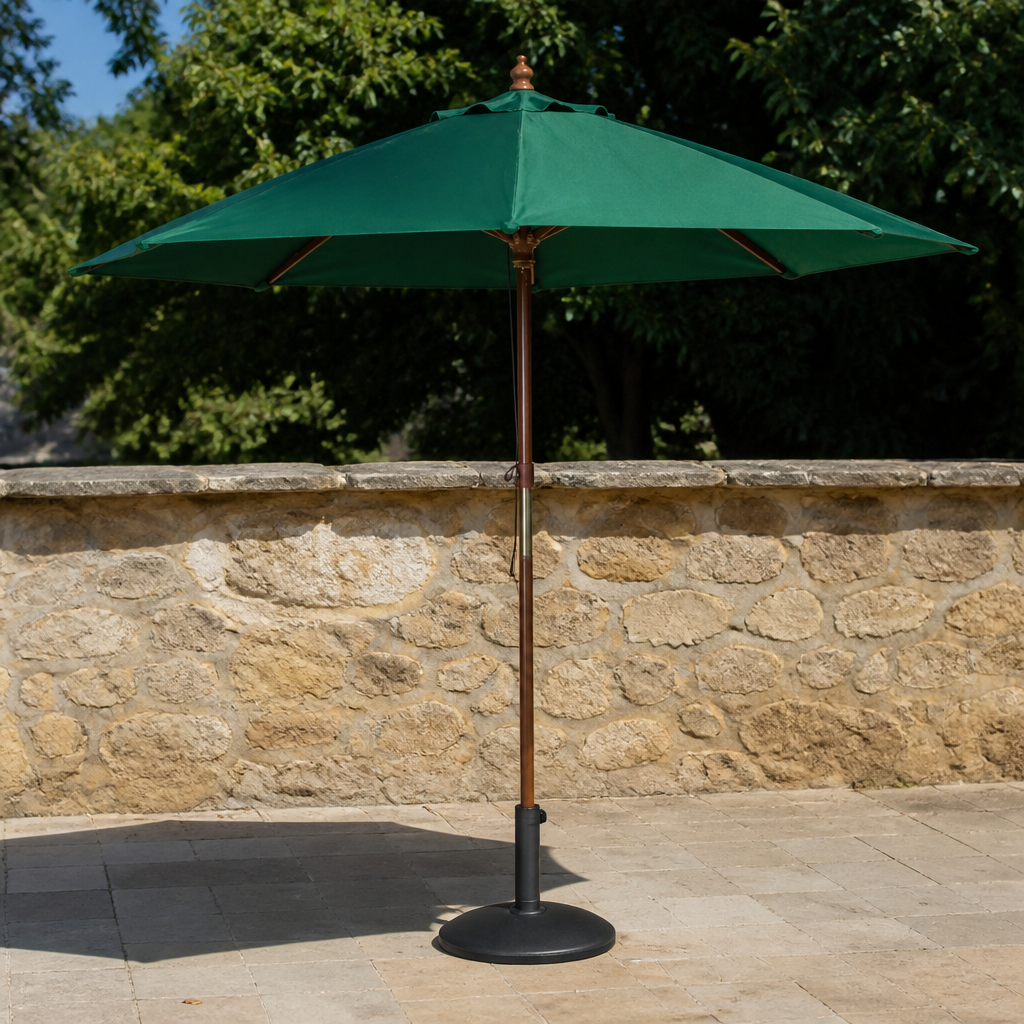Commercial 3m Diameter Green Parasol for outdoor dining