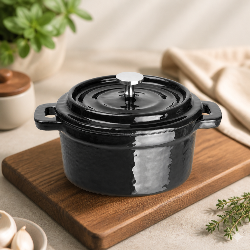 240ml Cast Iron Mini Pot Black for Commercial Cooking