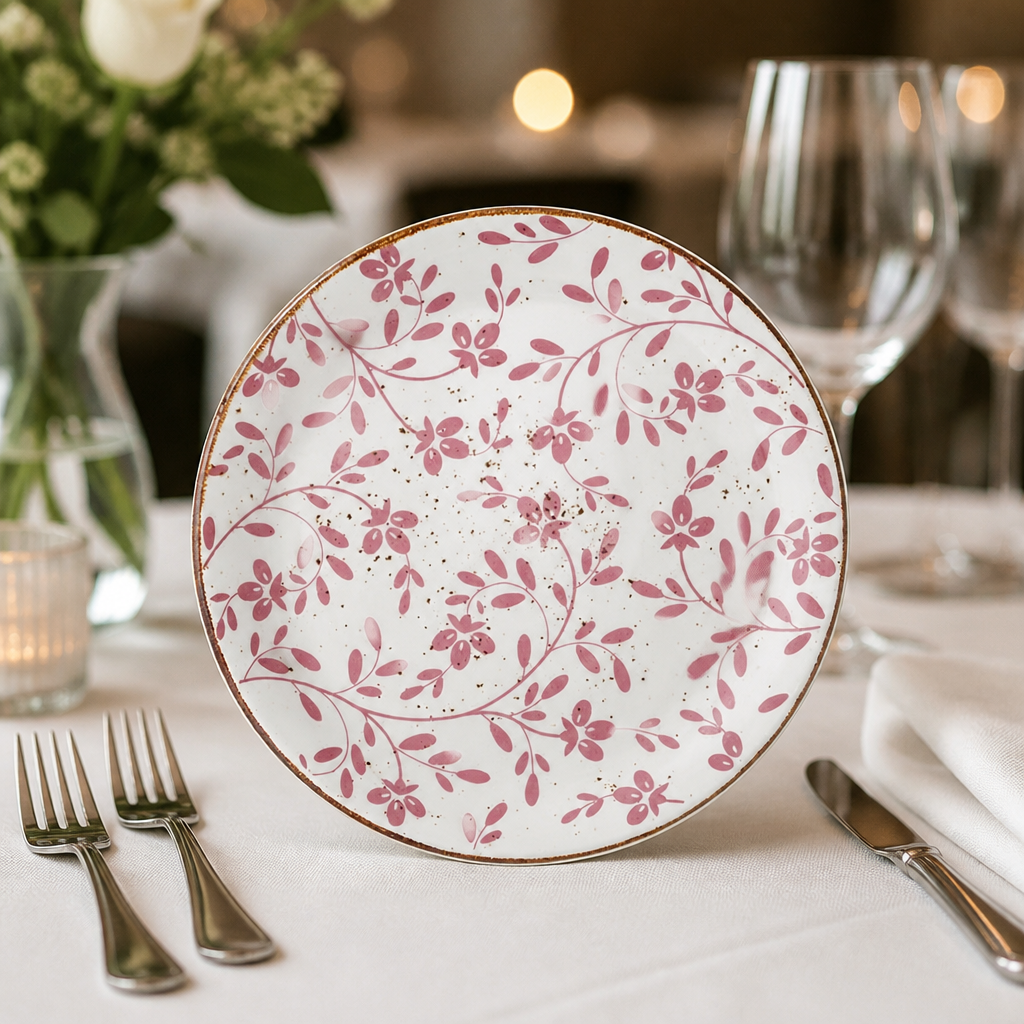 202mm Commercial Coupe Plates in Pink - 12 Pack