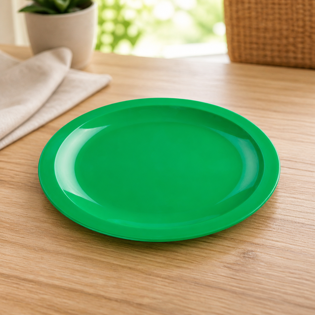 Commercial Polypropylene Plates Green 230mm 12 Pack