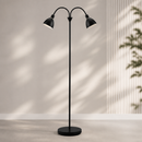 Commercial Double Floor Lamp Black 1580mm Height
