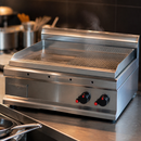 Commercial Half Ribbed Dual Zone Electric Griddle 712x405mm