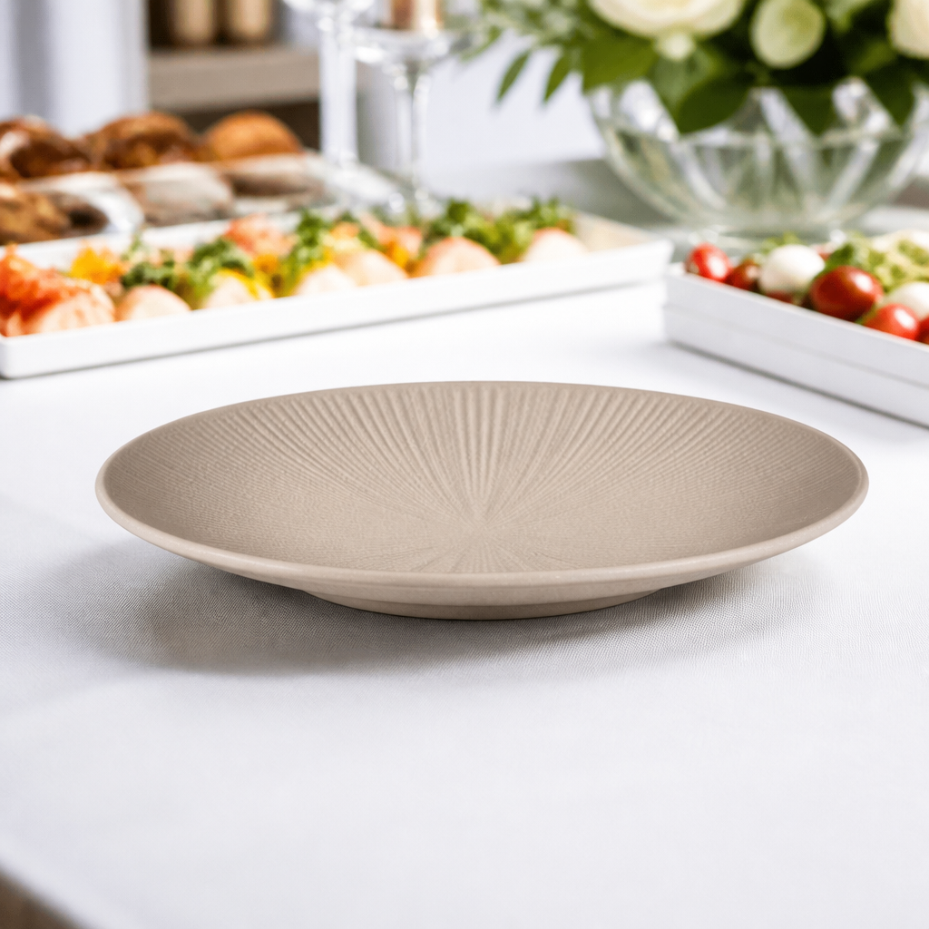 260mm Commercial Melamine Plate in Sand Colour