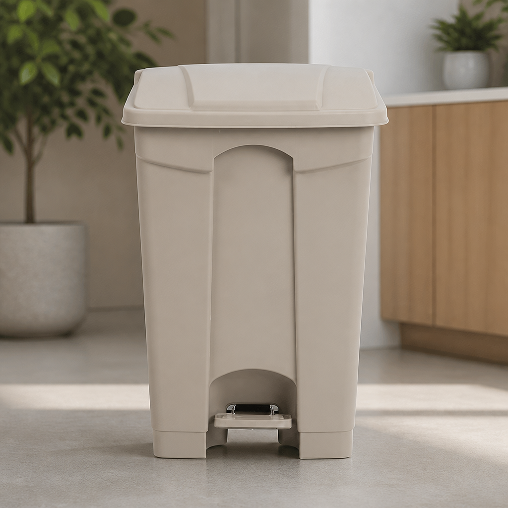Commercial 45L Pedal Bin Beige for Hygienic Waste Disposal