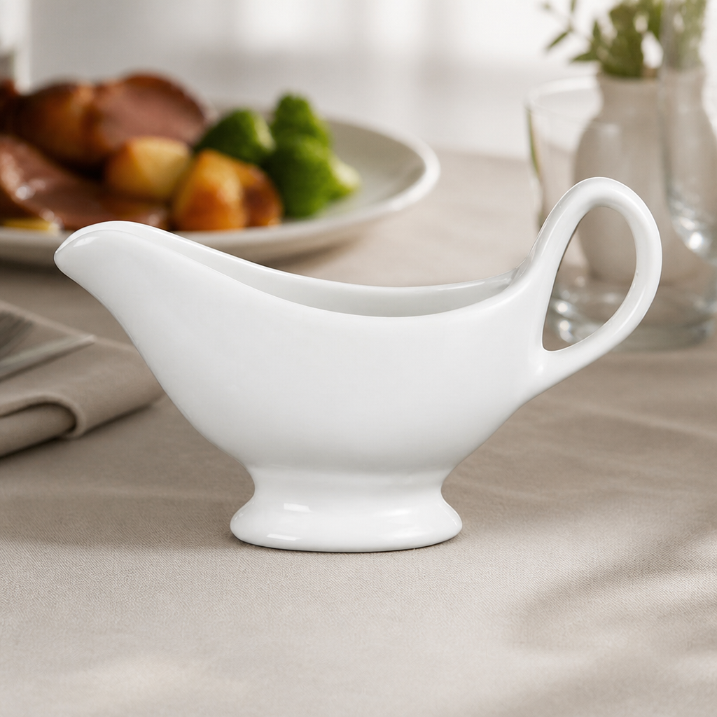 Commercial Gravy Boats 180ml - Set of 6 Porcelain Jugs