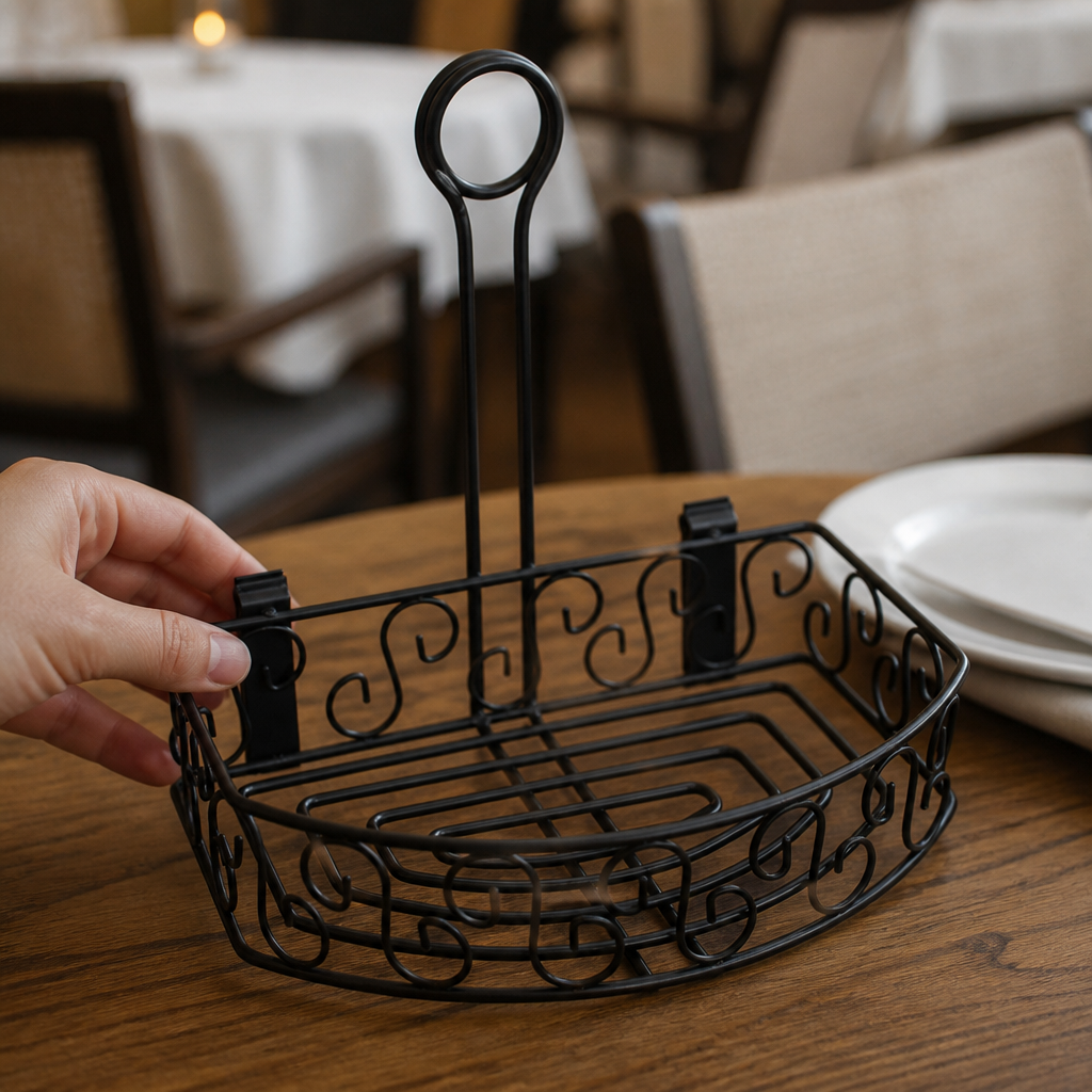 Commercial Wire Condiment Holder with Menu Clip 230mm