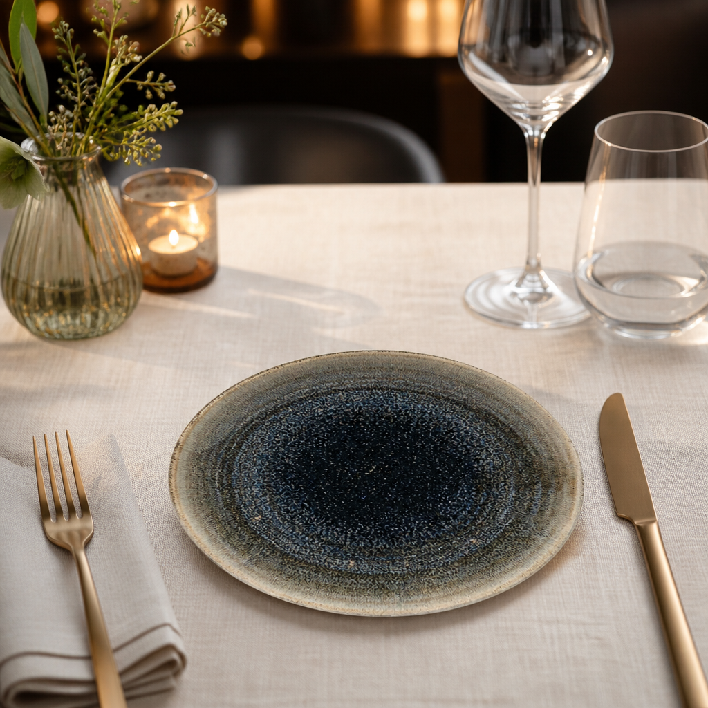 Commercial Coupe Plates 165mm Rustic Aqueous Design 12 Pack