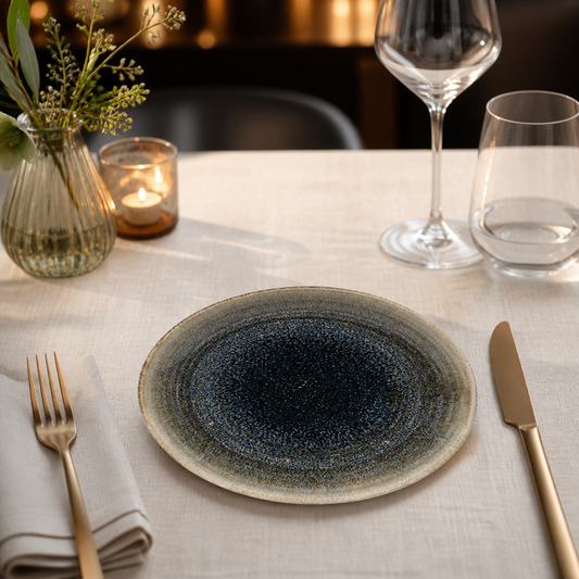 Commercial Coupe Plates 165mm Rustic Aqueous Design 12 Pack