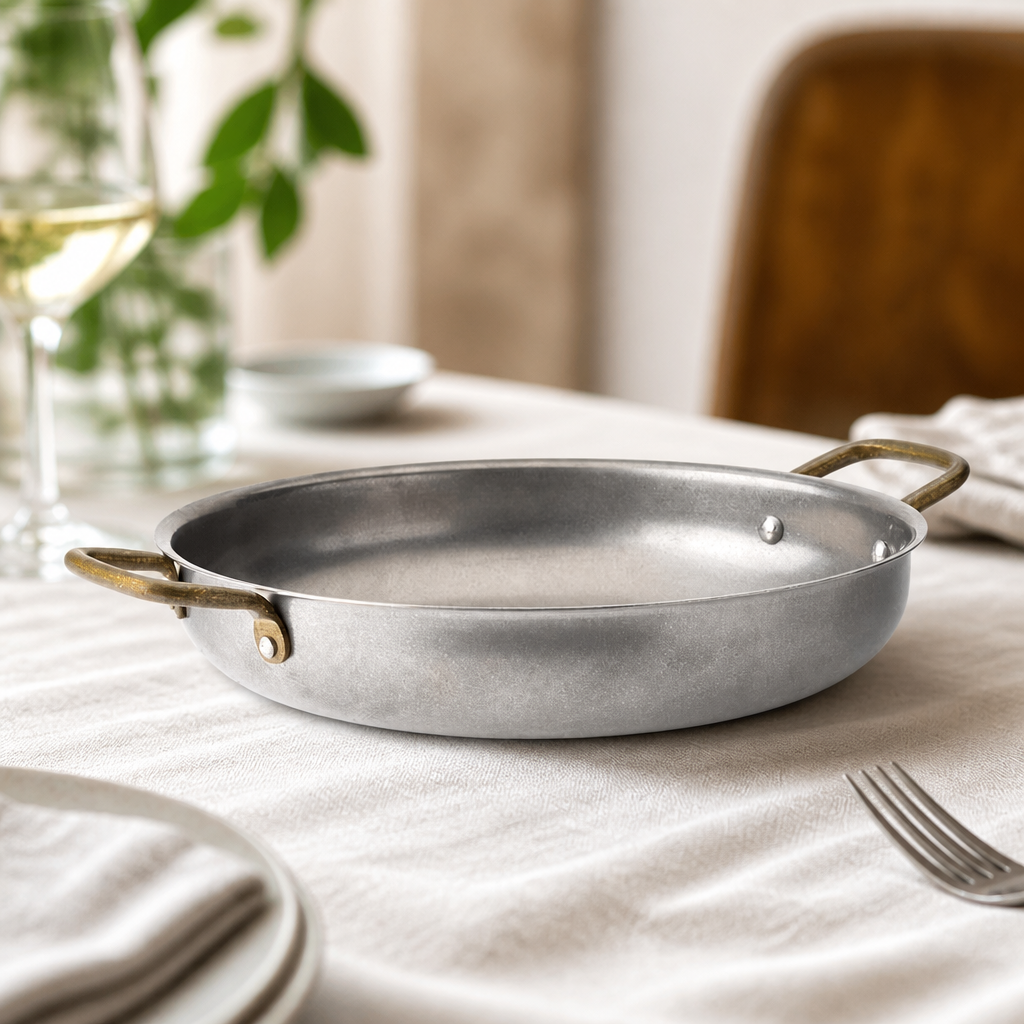 Commercial Metal Dishes 230mm Set of 6 with Brass Handles