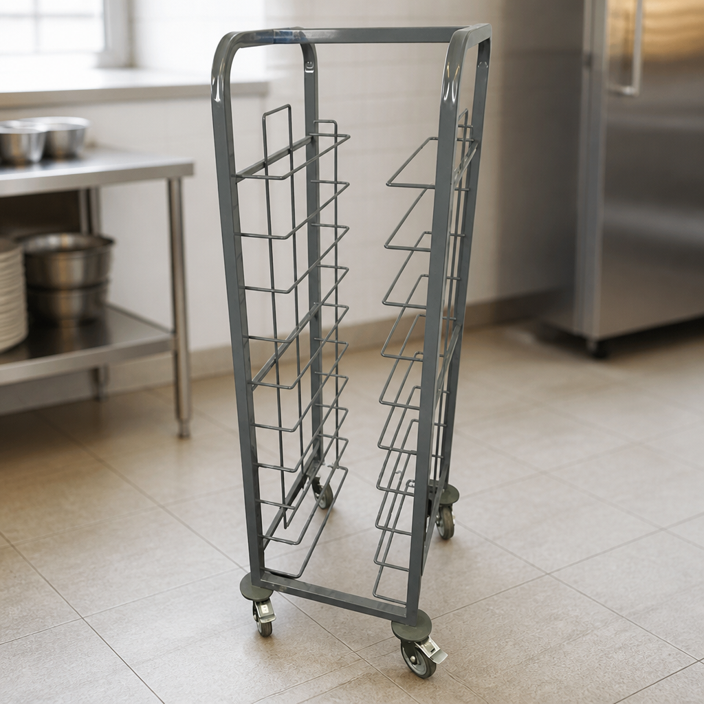 10-Shelf Commercial Tray Clearing Trolley for Catering Use