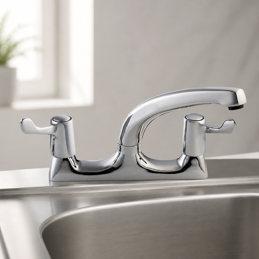 Deck Mounted Mixer Tap With Levers For Small Sinks