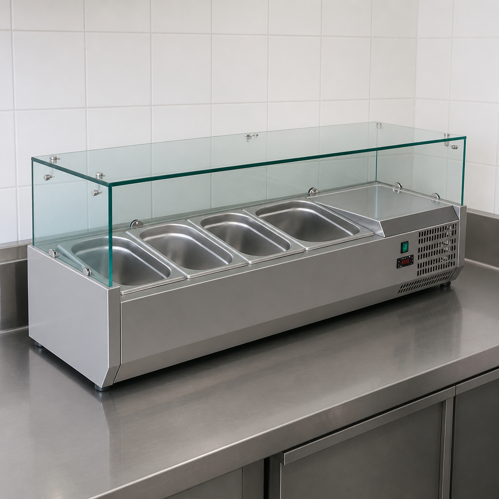 Commercial Countertop Prep Fridge 3x 1/3GN & 1x 1/2GN