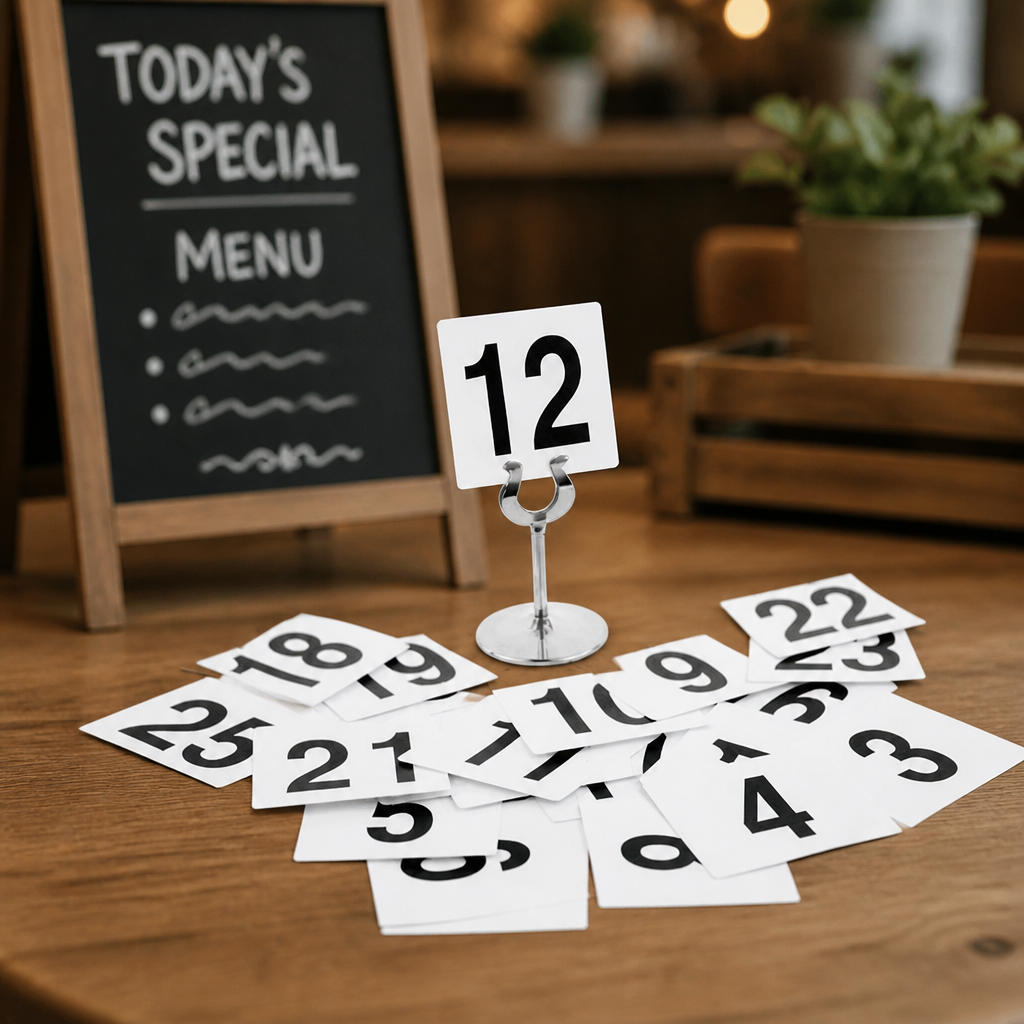 Plastic Table Number Inserts 1-25 for Commercial Use