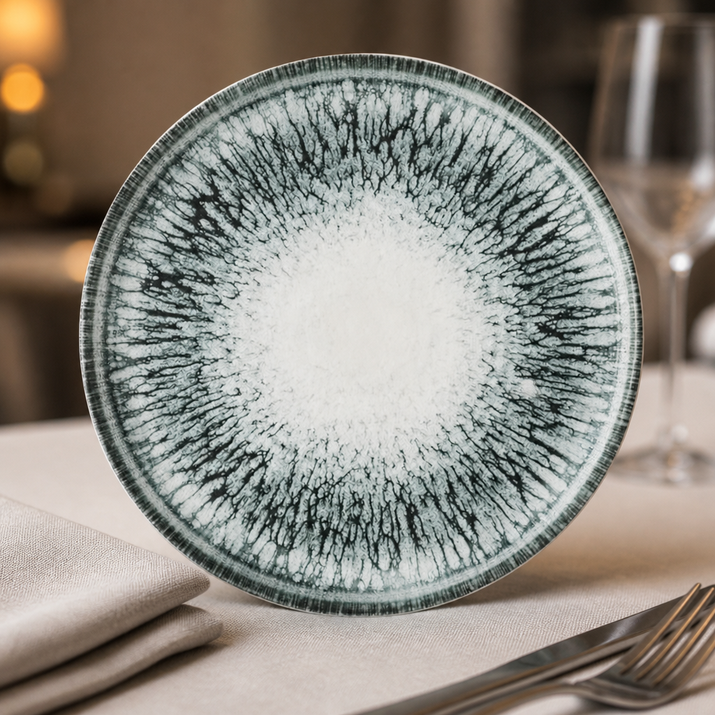 Commercial Walled Plates Black 210mm - Pack of 6