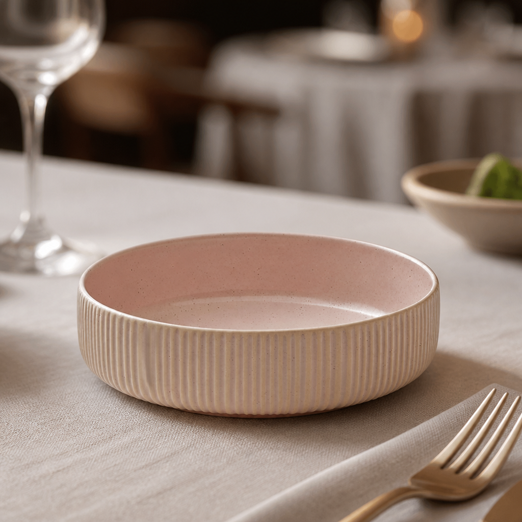 Commercial Nara Rose Bowls 120mm - 6 Pack Stoneware Set