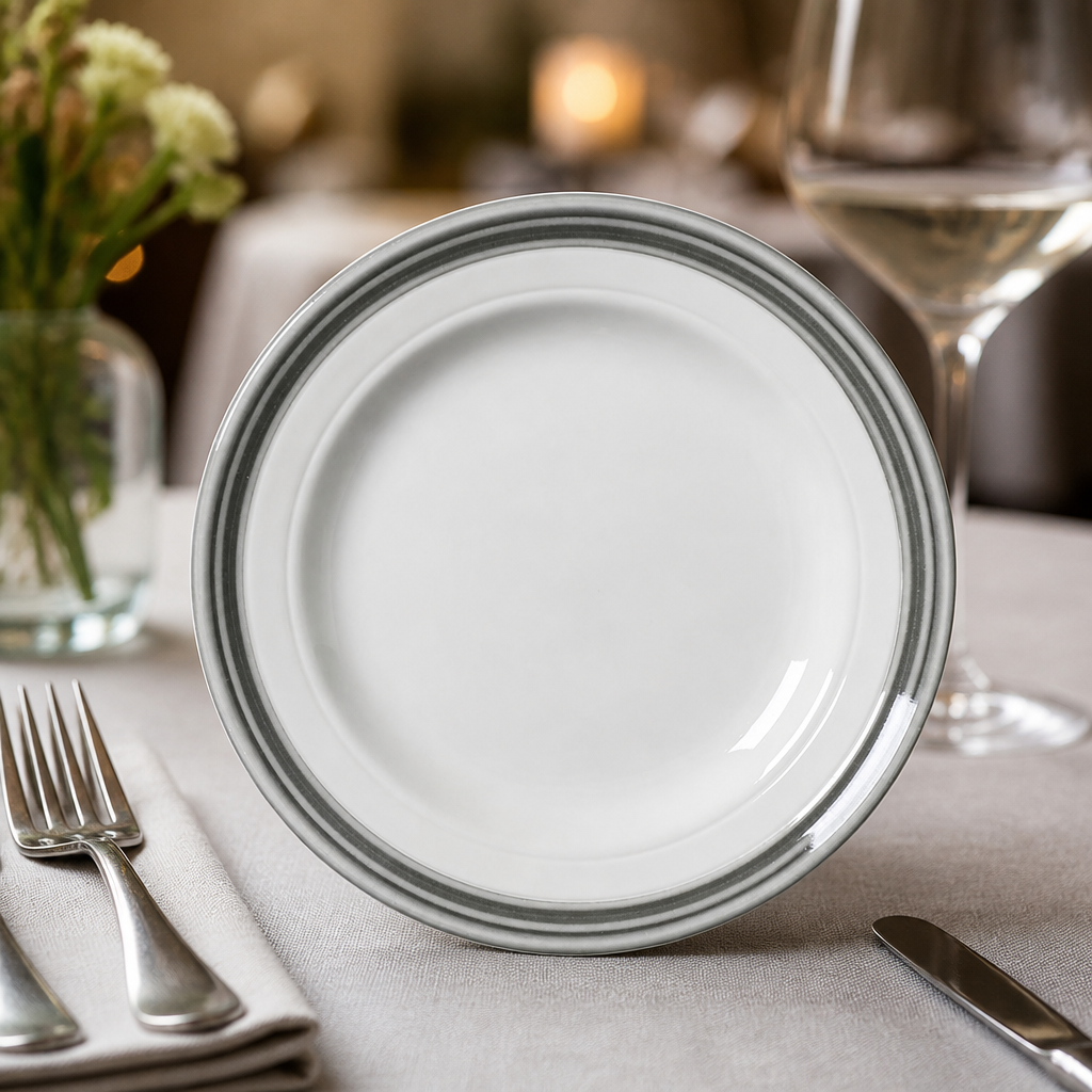Commercial Truffle Plates 165mm Grey Bead Design 12 Pack