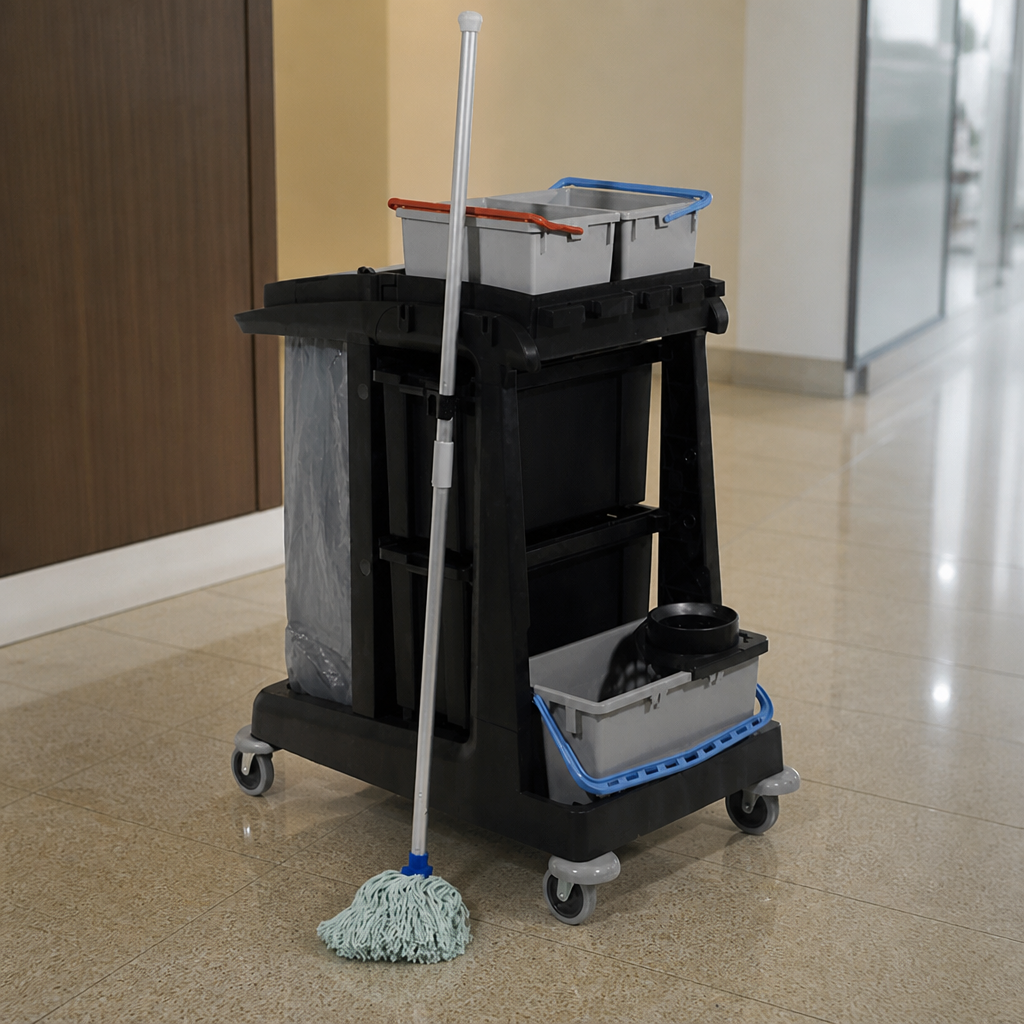 Commercial Eco-Friendly Cleaning Trolley with Mop Kit
