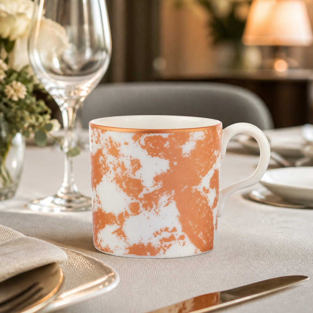 Set of 6 Crushed Velvet Copper Cups for catering