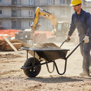 Premium Heavy Duty Wheelbarrow with Pneumatic Tyre, 85 Litre Capacity, Galvanised Steel Supports and Durable HDPP Wheel Centers