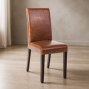 Commercial Faux Leather Dining Chairs Antique Tan 2 Pack
