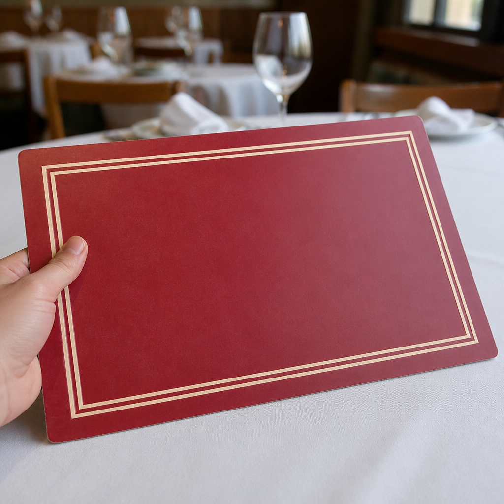 Commercial Melamine Red Rectangular Placemat 12x18 Inches