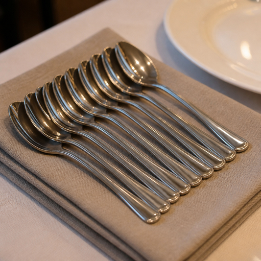 Commercial Stainless Steel Dessert Spoons 12 Pack 183mm