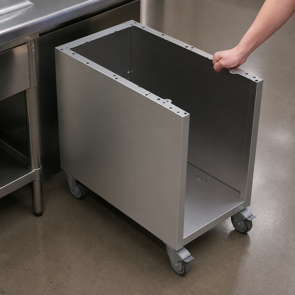 Commercial stainless steel stand with castors for 400mm countertop