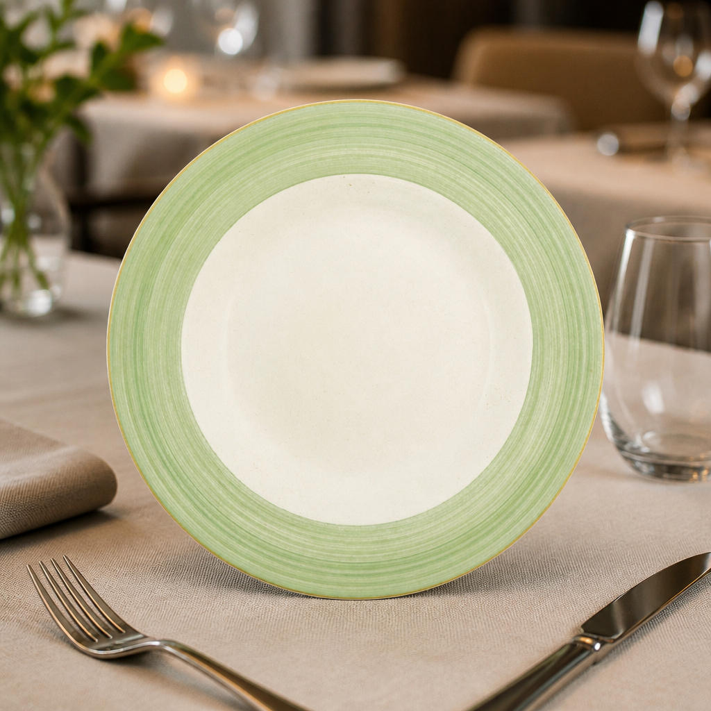 Commercial Green Slimline Plates 270mm - 24 Pack Porcelain