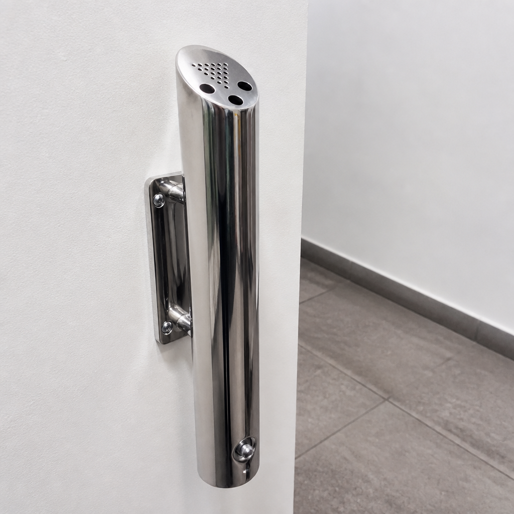 Commercial wall mounted ashtray 1.7 Ltr stainless steel