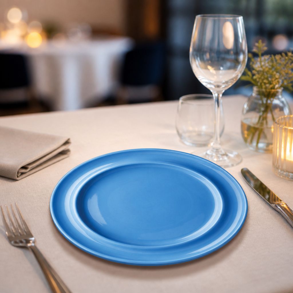 Commercial Raised Rim Plates 253mm for care homes, 4 pack
