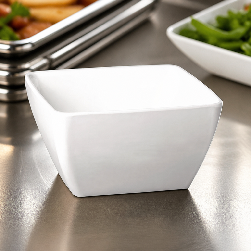 400ml Commercial Melamine Square Bowl for Display