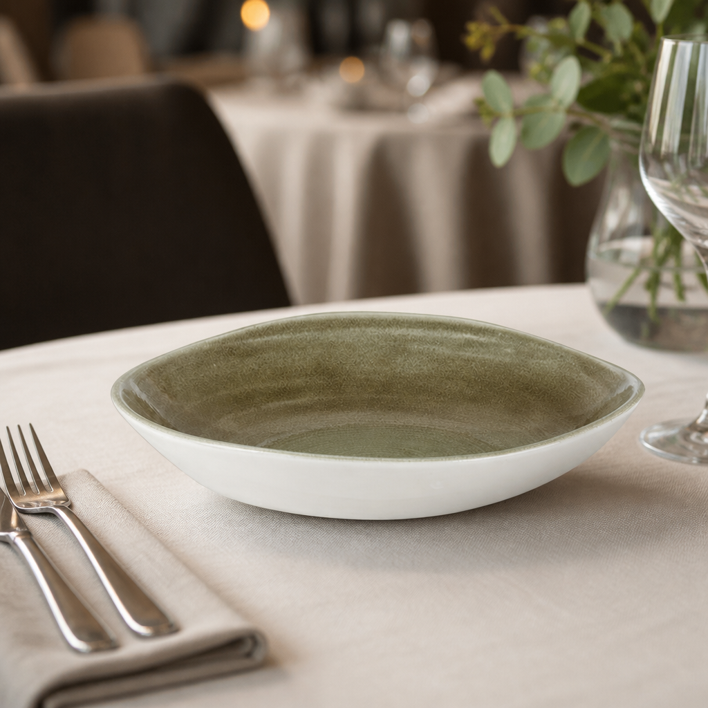 Commercial Round Bowls Green 253mm - 12 Pack